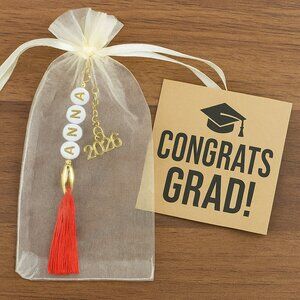 Personalized 2026 Graduation Tassel Keychain – Custom Name | Silver or Gold Fini